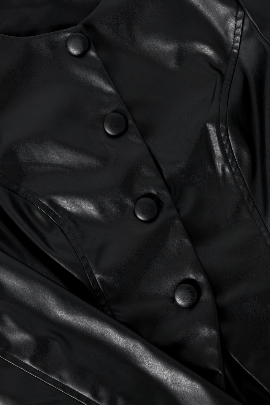 Trendy PU Top - Schwarz Bild4